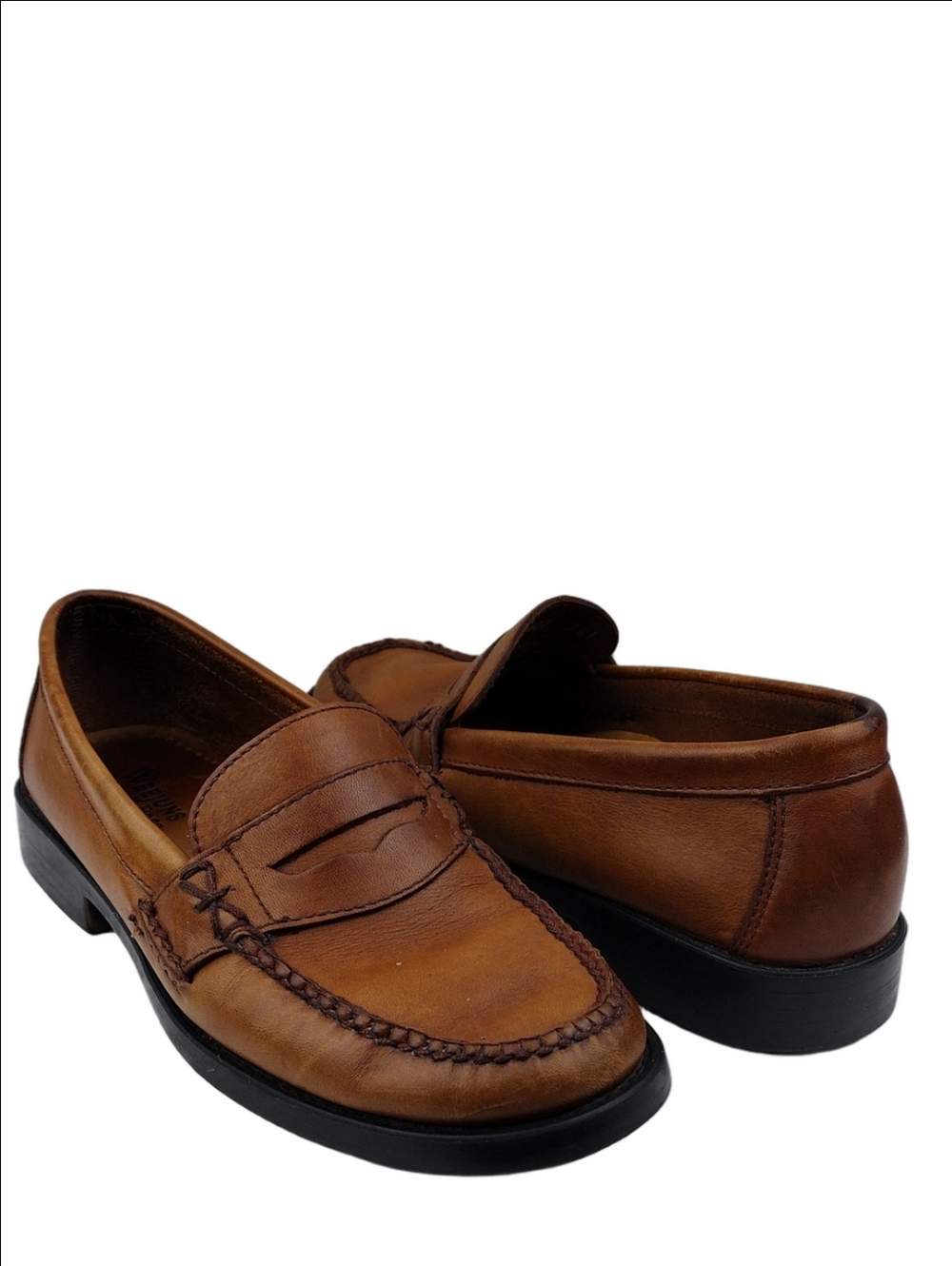 Weejuns Bass Katherine III Brown Leather Round Toe Slip On Penny Loafer Shoe